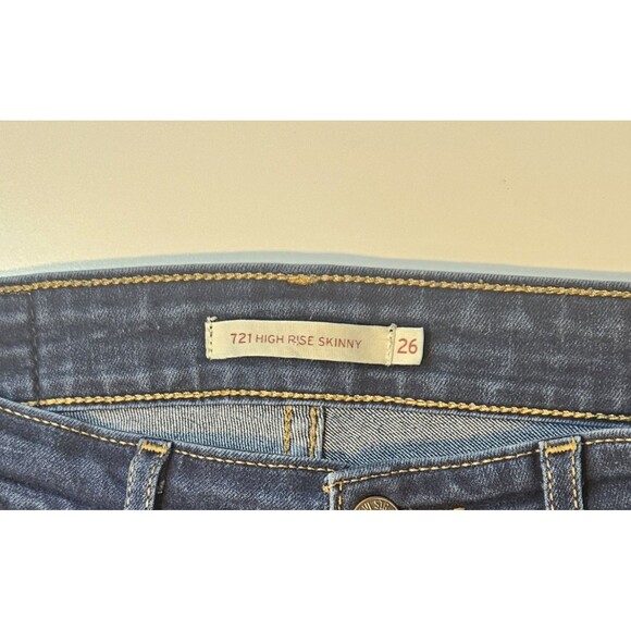 Levi's 721 High Rise Skinny Jeans Blue Women's Size W26 L30 - Picture 3 of 8